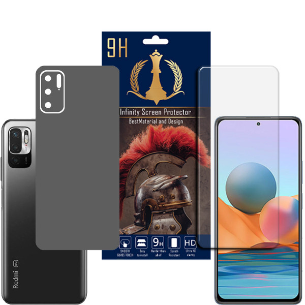 برچسب پوششی اینفینیتی مدل PRO MAX مناسب برای گوشی موبایل شیائومی REDMI NOTE 10 5G به همراه محافظ صفحه نمایش