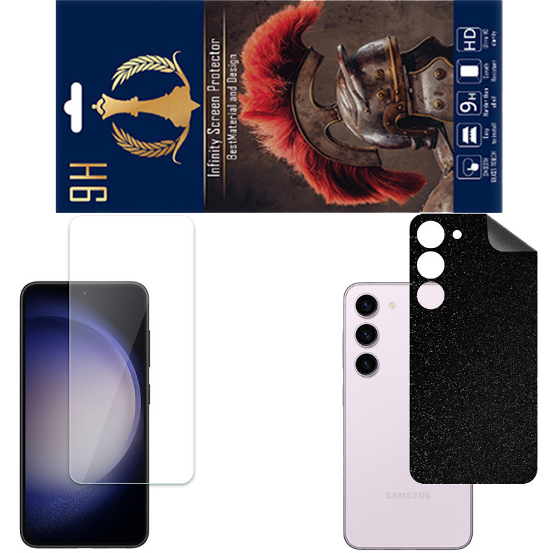 محافظ صفحه نمایش اینفینیتی مدل PRO مناسب برای گوشی موبایل سامسونگ GALAXY S23 به همراه برچسب پوششی