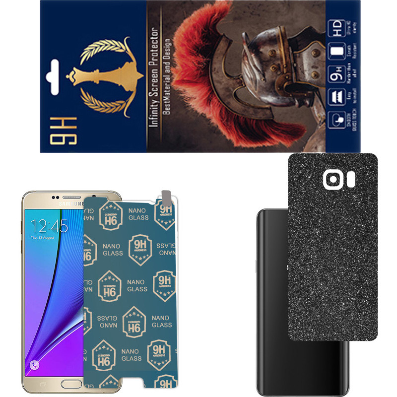 محافظ صفحه نمایش اینفینیتی مدل PRO مناسب برای گوشی موبایل سامسونگ GALAXY NOTE 5 به همراه برچسب پوششی