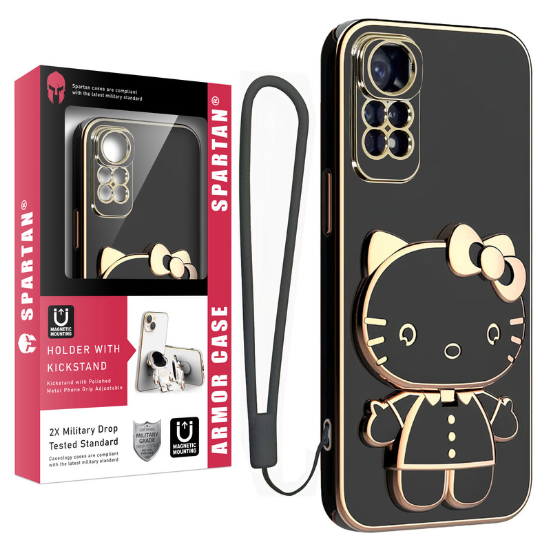 کاور اسپارتان مدل Kitty مناسب برای گوشی موبایل شیائومی Redmi Note 12 Pro 4G / Note 11 Pro به همراه بند نگهدارنده