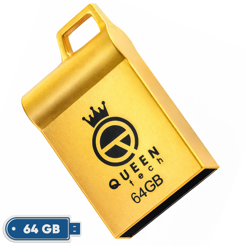 فلش مموری کوئین تک Marvel ظرفیت 64 گیگابایت، رابط USB 2.0، بدنه فلزی مقاوم ضد آب و ضد شوک، طراحی فشرده و بند دار، سرعت انتقال 30 مگابایت بر ثانیه، سازگار با کامپیوتر، لپ‌تاپ، تبلت و گوشی موبایل