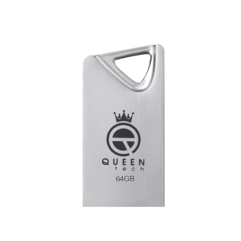 فلش مموری کوئین تک مدل GLINK ظرفیت 64 گیگابایت با رابط USB 2.0، بدنه فلزی مقاوم در برابر آب و ضربه، طراحی فشرده و زنجیر محافظ، سرعت انتقال 30 مگابایت بر ثانیه، سازگار با انواع سیستمعاملها و دستگاههای USB