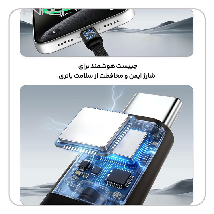 کابل USB-C فنیرسی مدل FC150240 Gaming استندی طول 1.5 متر