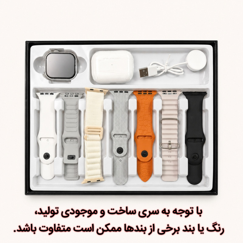 ساعت هوشمند 46 میلی متری واچ ایکس مدل 7in1 با بند سیلیکونی به همراه هدفون بلوتوثی
