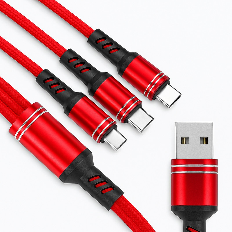 کابل تبدیل USB به micro USB / USB-C / لایتنینگ سمگپرس مدل دیتا پلاس طول یک متر