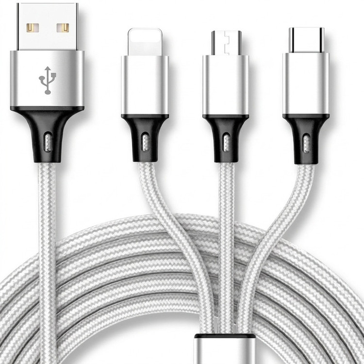 كابل تبدیل USB به لايتنينگ /micro USB/USB-C سمگپرس مدل توربو شارژ طول 1 متر