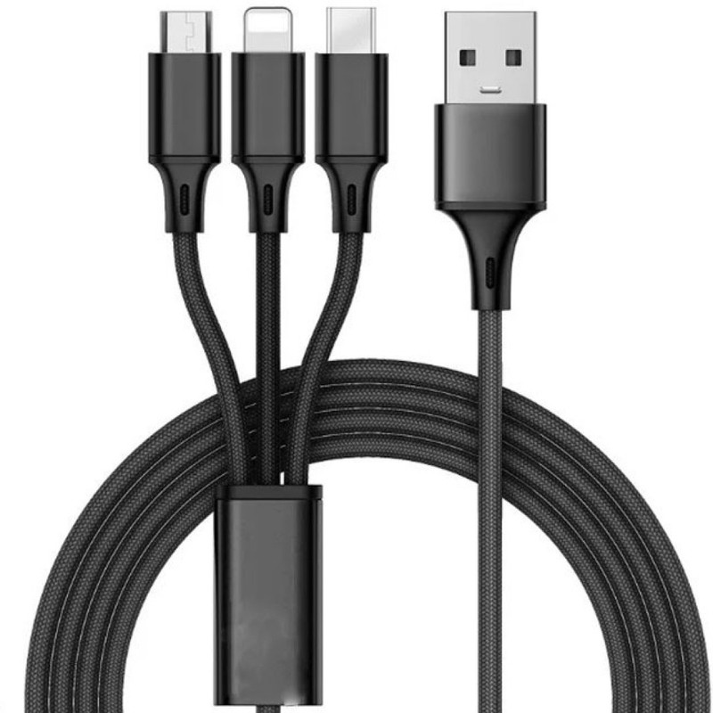 كابل تبدیل USB به لايتنينگ /micro USB/USB-C سمگپرس مدل توربو شارژ طول 1 متر