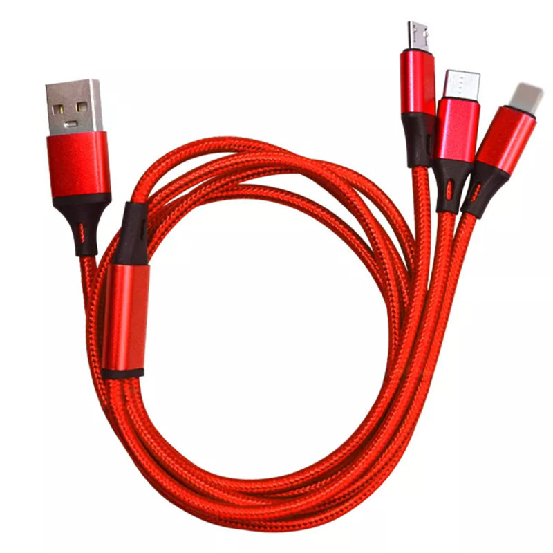 كابل تبدیل USB به لايتنينگ /micro USB/USB-C سمگپرس مدل توربو شارژ طول 1 متر