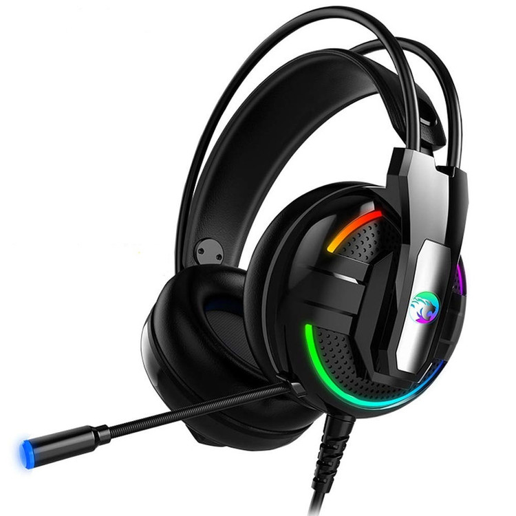 هدست گیمینگ مدل RGB-A18 بدون قابلیت نویز کنسلینگ، جک 3.5 میلیمتری صدا، دارای میکروفون با قابلیت چرخش، کلید افزایش و کاهش صدا، چراغ LED