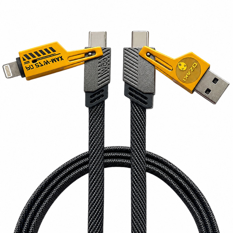 کابل تبدیل USB/USB-C به لایتنینگ/USB-C اوزاکی مدل 65w-TurboFast طول 1 متر