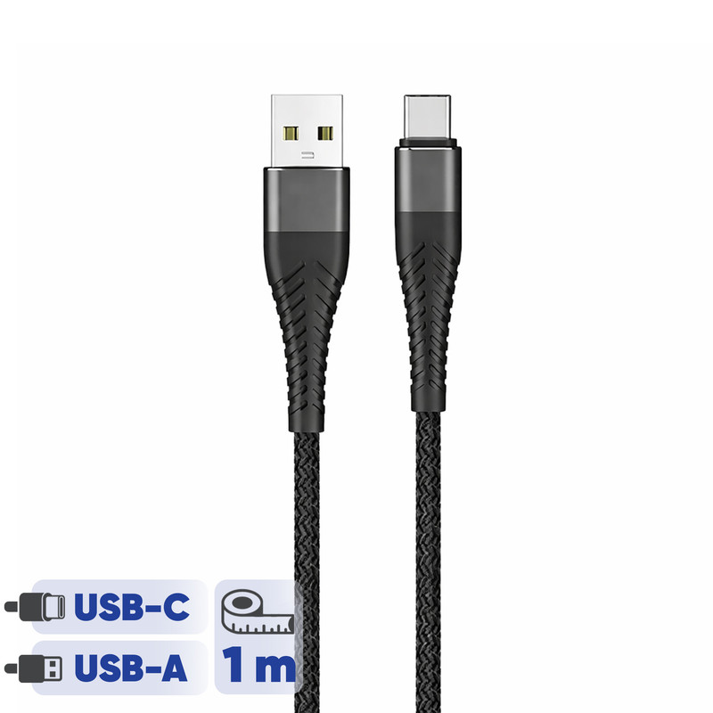 کابل شارژ USB به USB-C آروین مدل CA-01V طول 1 متر