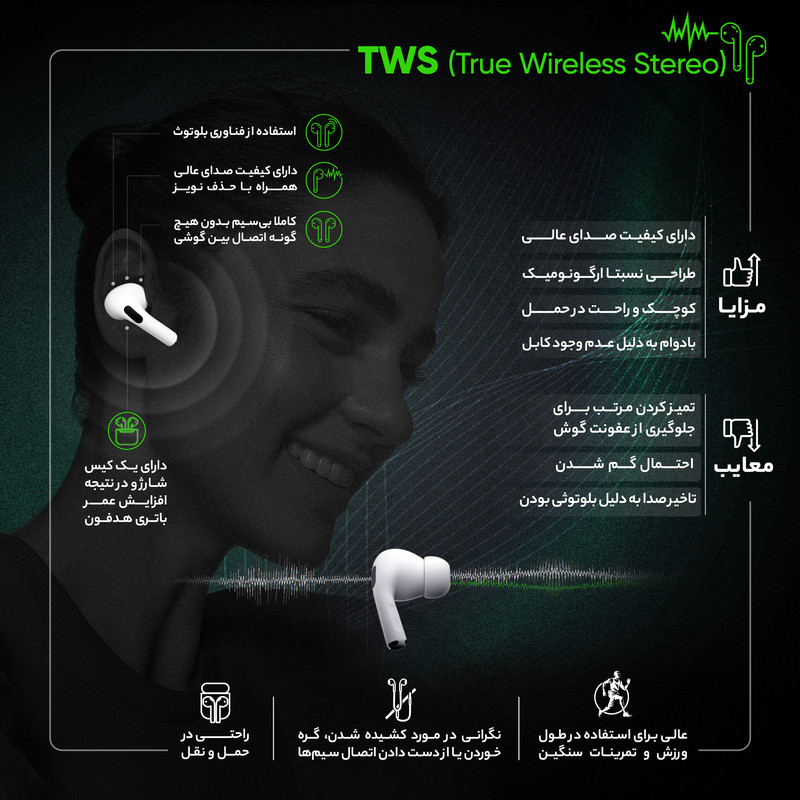هدفون بی سیم کیو سی وای مدل NSS 13 OIU 2022 T