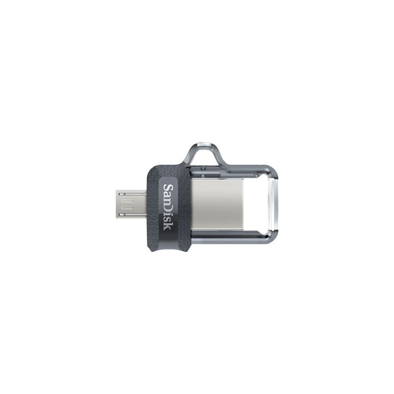 فلش مموری سن دیسک مدل Ultra Dual Drive m3.0 ظرفیت 64 گیگابایت با دو رابط USB Type-A و USB Type-C، سرعت انتقال 130 مگابایت بر ثانیه، استاندارد USB 3.2 Gen1، مناسب انتقال سریع و ایمن فایل بین دستگاههای هوشمند