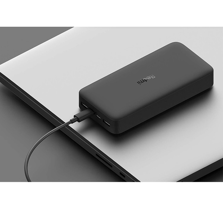 پاوربانک 18 وات شیائومی مدل Redmi PB200LZM ظرفیت 20000 میلی آمپرساعت به همراه شارژر دیواری سامسونگ و کابل تبدیل
