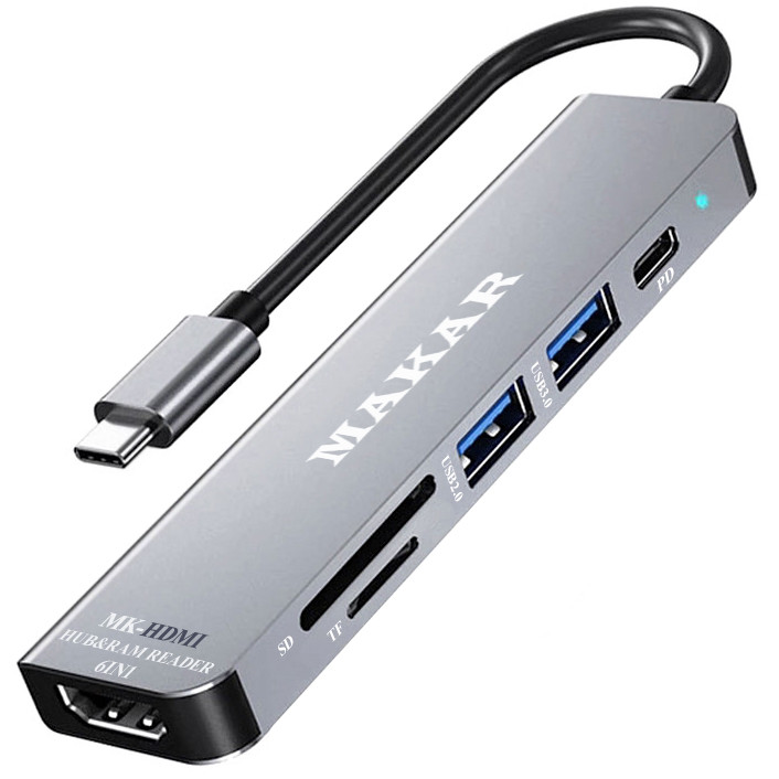 هاب 6 پورت USB-C ماکار مدل MK-HDMI
