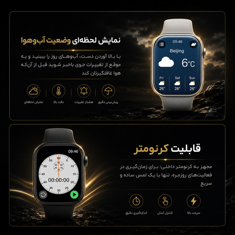 ساعت هوشمند 46 میلی متری مدل WX46 با بند سیلیکونی به همراه هدفون بلوتوثی