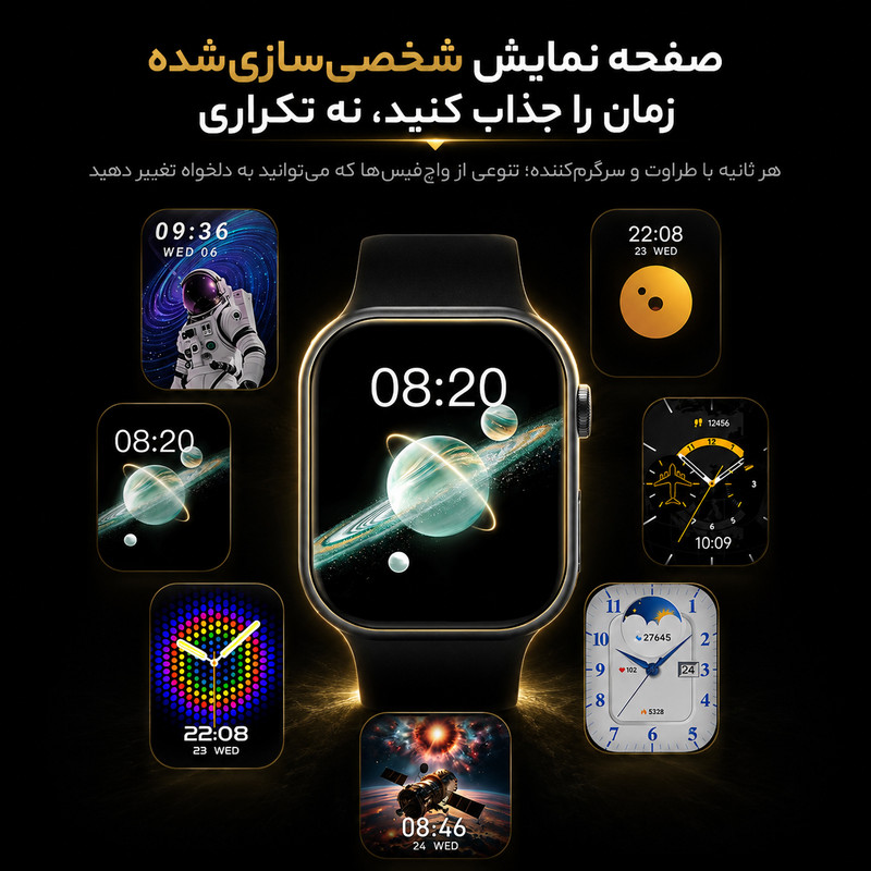 ساعت هوشمند 46 میلی متری مدل WX46 با بند سیلیکونی به همراه هدفون بلوتوثی