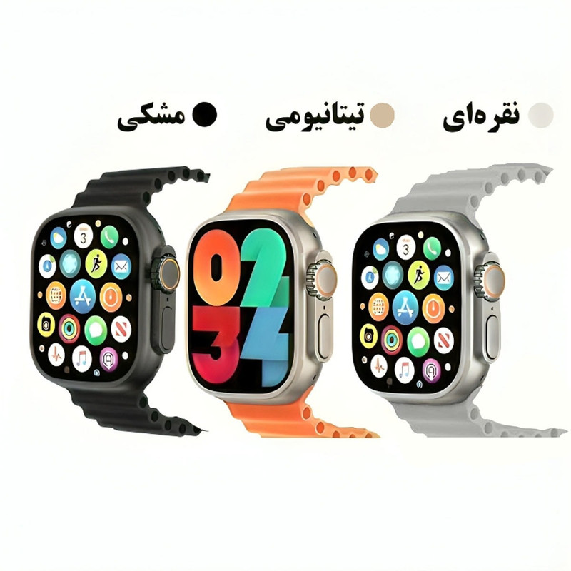 ساعت هوشمند ورنا مدل W49 Ultra with 7 Bands دارای قابلیت های کنترل موسیقی (Music Player)، قابلیت مکالمه از طریق بلوتوث، پشتیبانی از زبان فارسی در منو و سیستمعامل بند سیلیکون