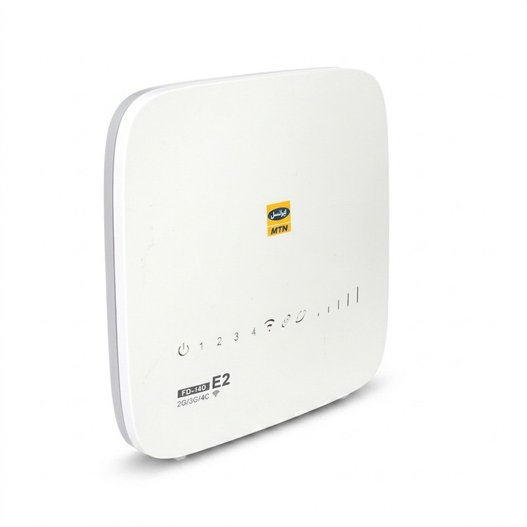 مودم سیمکارتی 4G ایرانسل مدل FDi40 E2 با سرعت دانلود 150 مگابیت بر ثانیه، پشتیبانی همزمان 32 کاربر، 4 پورت LAN، آنتن 5dBi و کلید اتصال سریع WPS