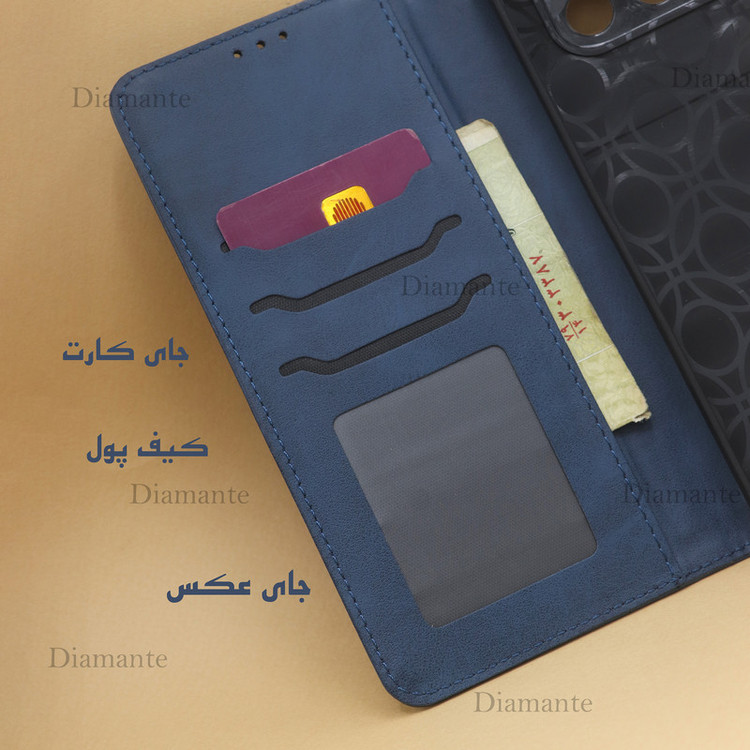 کیف کلاسوری دیامانته مدل Daria2 Navy مناسب برای گوشی موبایل داریا Bond 5G