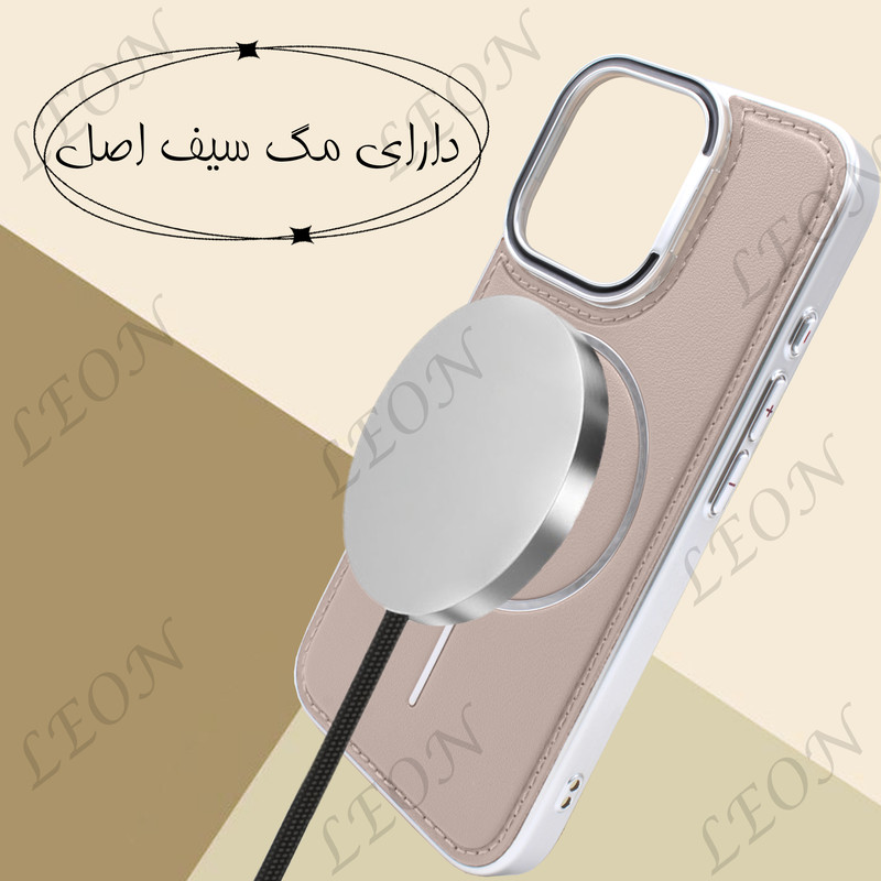 کاور لئون مدل چرمی مناسب برای گوشی موبایل اپل iPhone 16