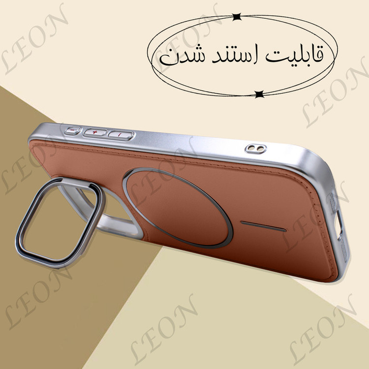 کاور لئون مدل چرمی مناسب برای گوشی موبایل اپل iPhone 16