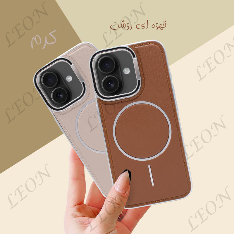 کاور لئون مدل چرمی مناسب برای گوشی موبایل اپل iPhone 16