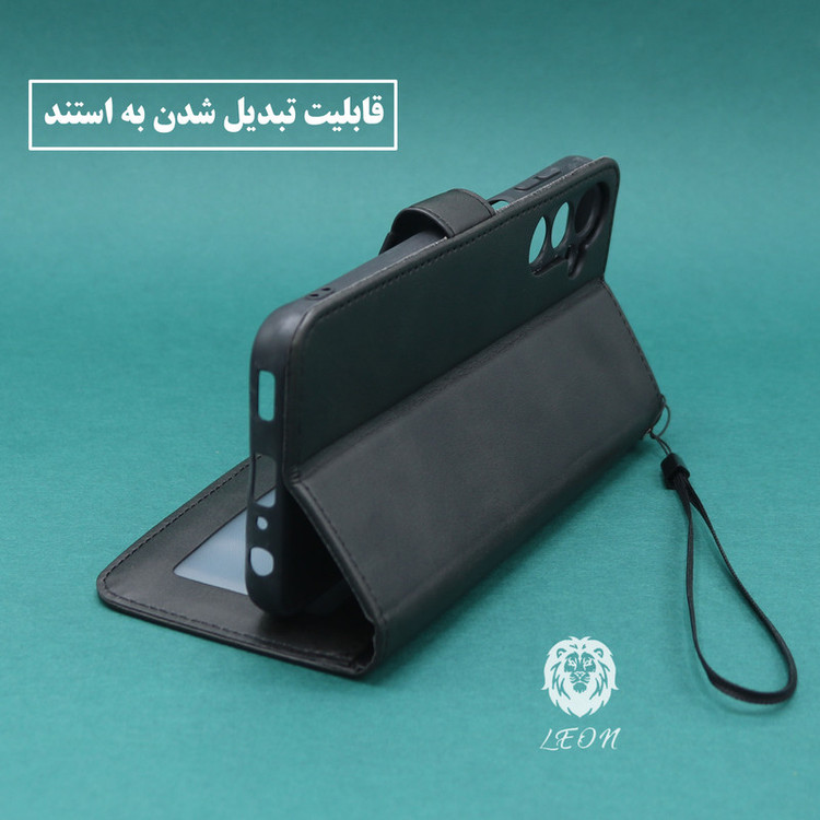کیف کلاسوری لئون مدل Mortand Oro مناسب برای گوشی موبایل سامسونگ Galaxy Note 10 Plus به همراه بندآویز