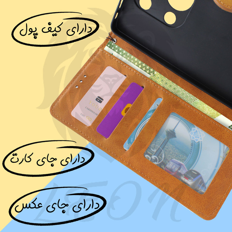 کیف کلاسوری لئون مدل Mek Yo مناسب برای گوشی موبایل هوآوی P30 Lite به همراه بند آویز