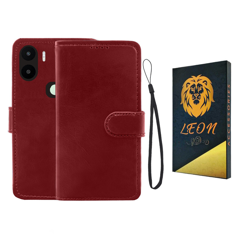 کیف کلاسوری مدل لئون Kiif_1 مناسب برای گوشی موبایل شیائومی Redmi A2 Plus به همراه بند آویز