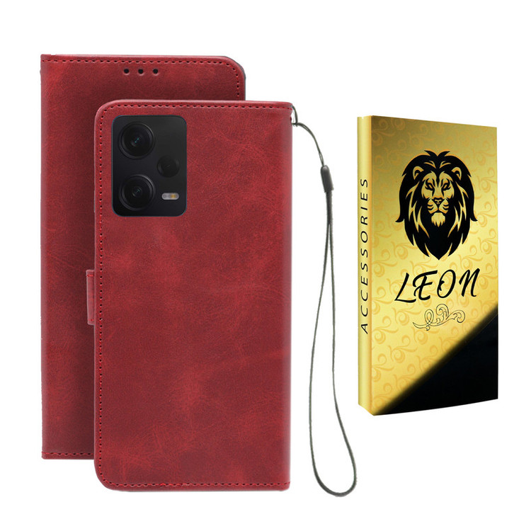کیف کلاسوری لئون مدل Scusa Oro مناسب برای گوشی موبایل شیائومی Redmi Note 12 Pro 4G به همراه بند آویز