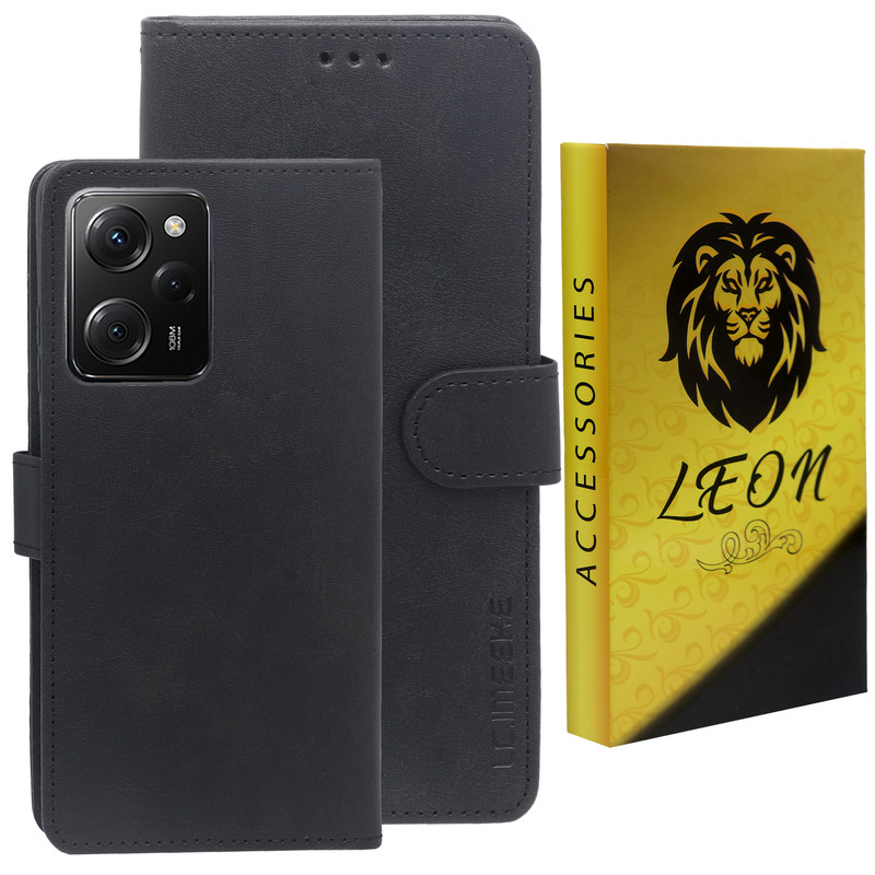 کیف کلاسوری لئون مدل Serenit Oro مناسب برای گوشی موبایل شیائومی Poco X5 Pro 5G