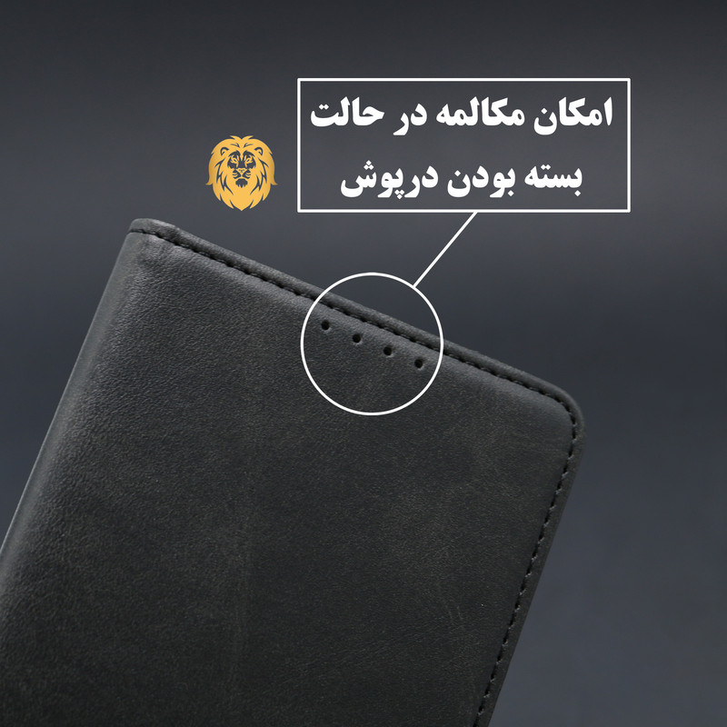 کیف کلاسوری لئون مدل Scusa Oro مناسب برای گوشی موبایل سامسونگ Galaxy A55 به همراه بند آویز