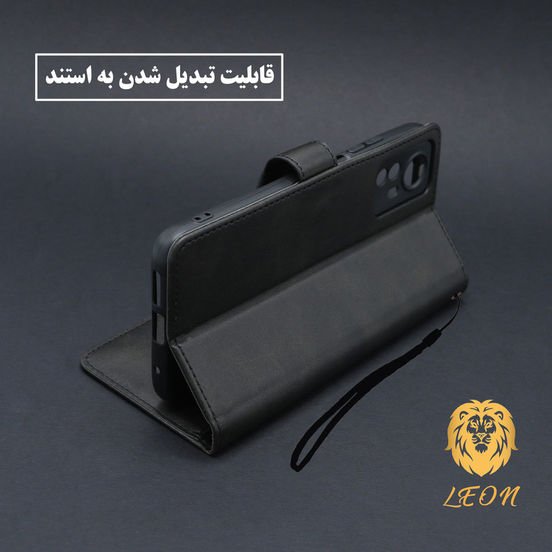 کیف کلاسوری لئون مدل Scusa Oro مناسب برای گوشی موبایل اپل iPhone 15 به همراه بند آویز