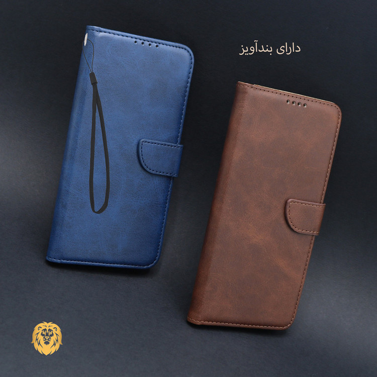 کیف کلاسوری لئون مدل Scusa Oro مناسب برای گوشی موبایل شیائومی Poco M6 Pro 4G به همراه بند آویز