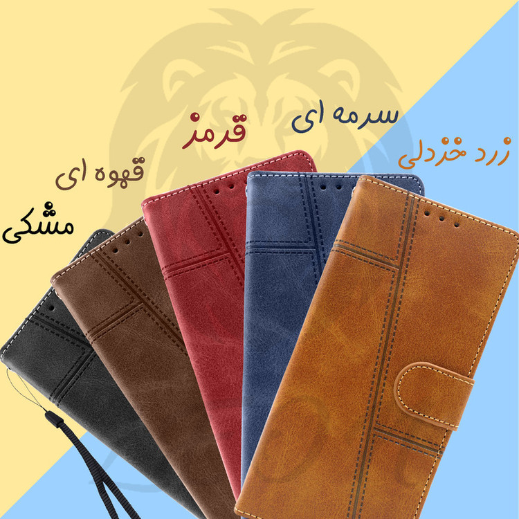 کیف کلاسوری لئون مدل Mek Yo مناسب برای گوشی موبایل آنر X6A به همراه بند آویز