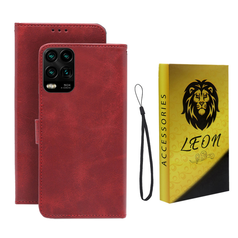 کیف کلاسوری لئون مدل Scusa Oro مناسب برای گوشی موبایل شیائومی Mi 10 Lite به همراه بند آویز