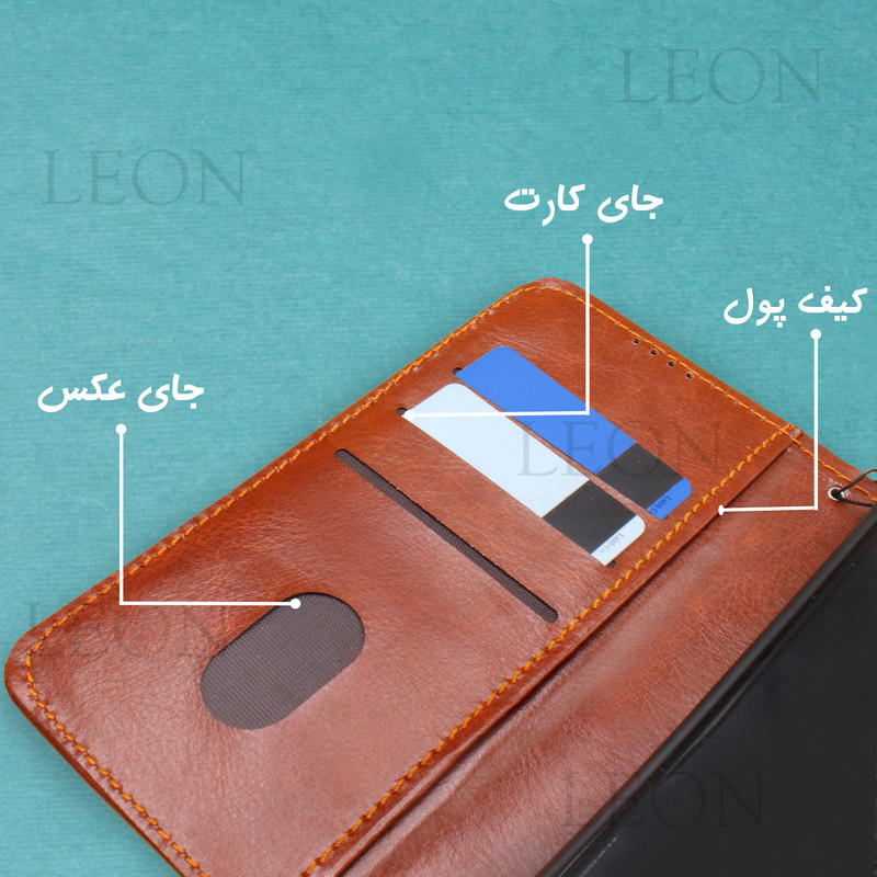 کیف کلاسوری مدل لئون Kiif_1 مناسب برای گوشی موبایل سامسونگ Galaxy A21s به همراه بند آویز