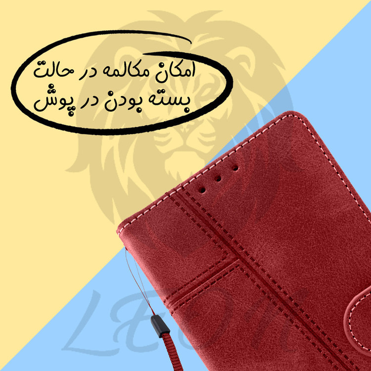 کیف کلاسوری لئون مدل Mek Yo مناسب برای گوشی موبایل هوآوی Y8s به همراه بند آویز