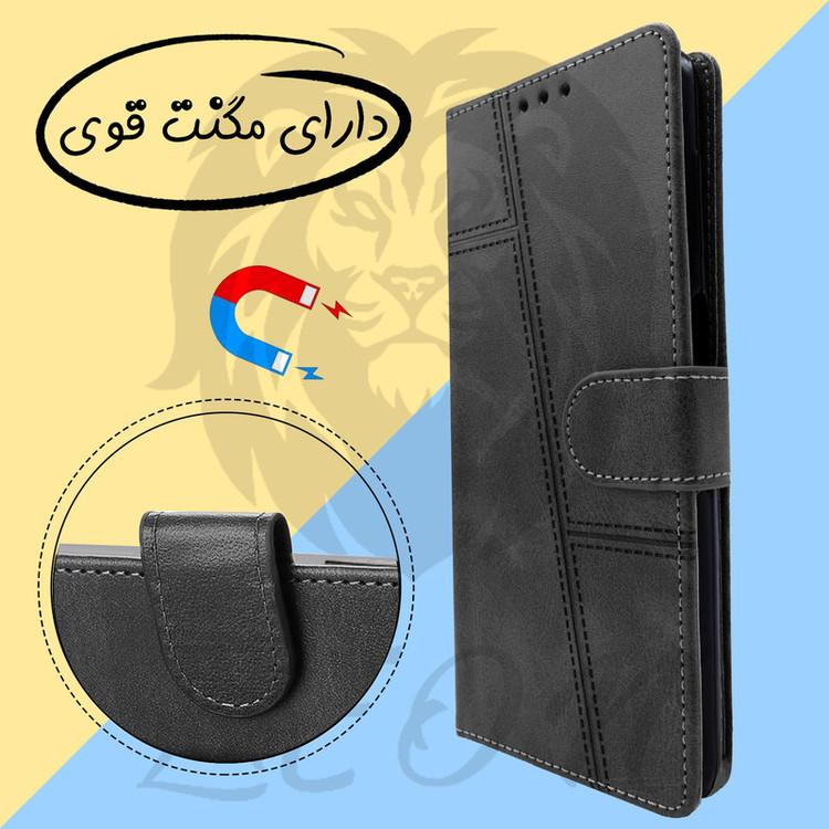 کیف کلاسوری لئون مدل Mek Yo مناسب برای گوشی موبایل هوآوی Y8s به همراه بند آویز