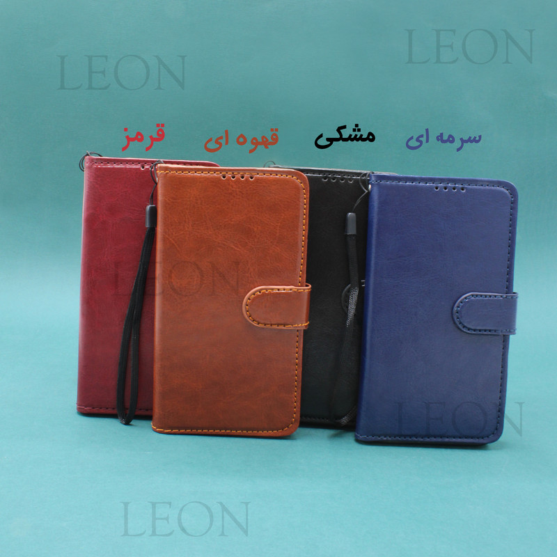 کیف کلاسوری مدل لئون Kif مناسب برای گوشی موبایل شیائومی Redmi 9i به همراه بند آویز