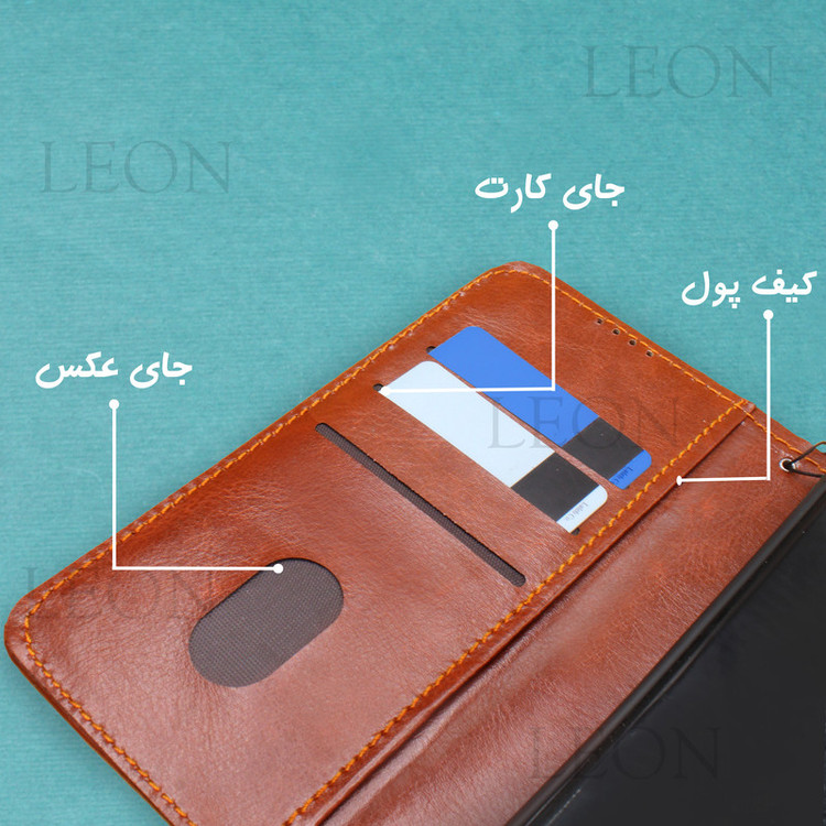کیف کلاسوری مدل لئون Kif مناسب برای گوشی موبایل سامسونگ Galaxy A31 به همراه بند آویز