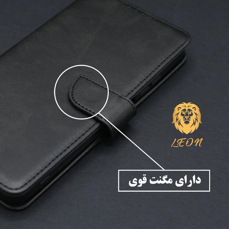 کیف کلاسوری لئون مدل Scusa Oro مناسب برای گوشی موبایل اپل iPhone 16 Pro Max به همراه بند آویز