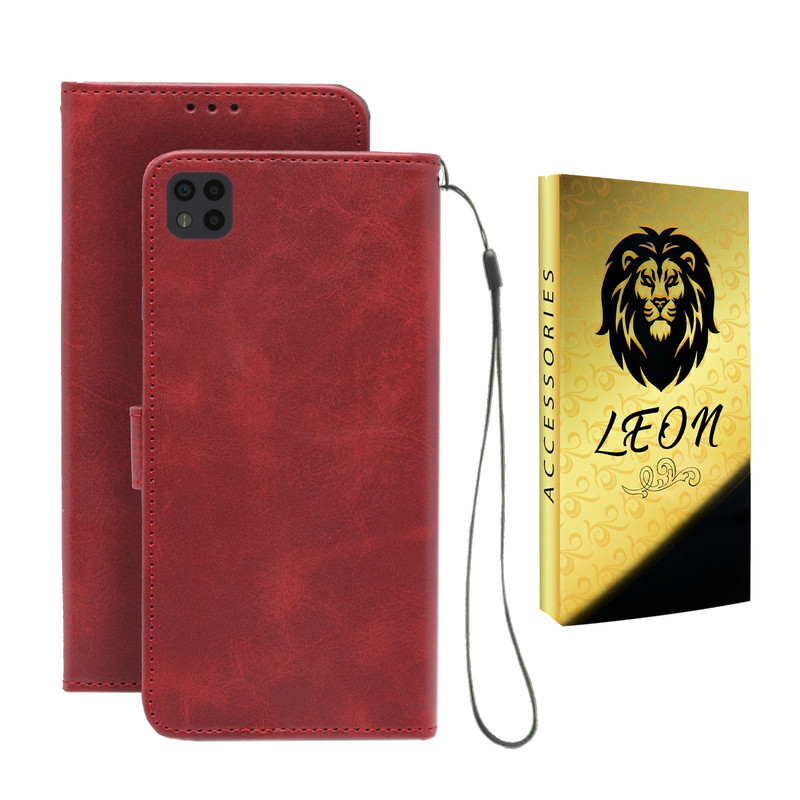 کیف کلاسوری لئون مدل Scusa Oro مناسب برای گوشی موبایل شیائومی Redmi 9C به همراه بند آویز