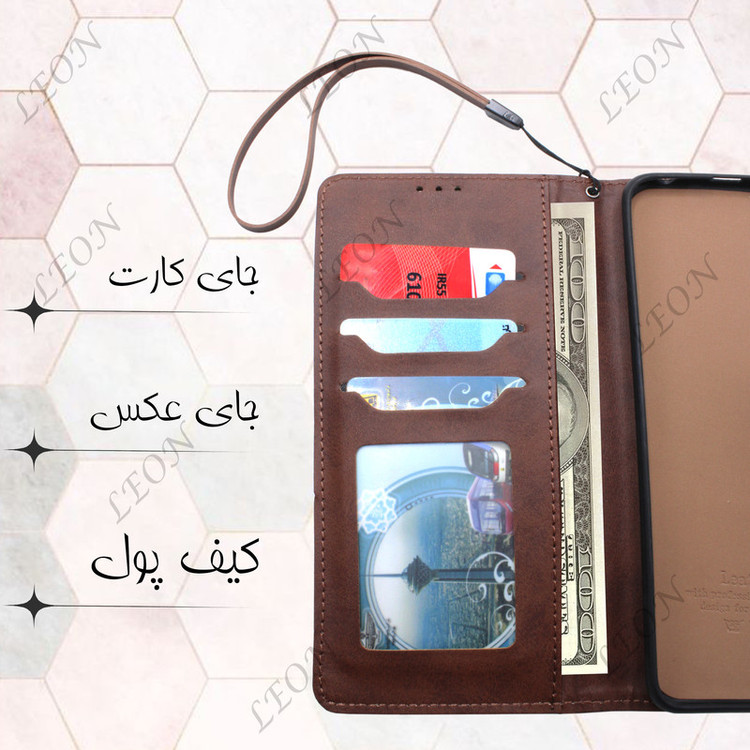 کیف کلاسوری لئون مدل Chanta Yo مناسب برای گوشی موبایل سامسونگ Galaxy A03s به همراه بندآویز