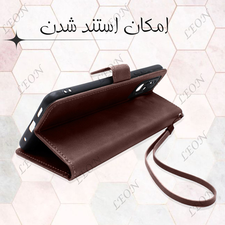 کیف کلاسوری لئون مدل Chanta Yo مناسب برای گوشی موبایل شیائومی Redmi Note 10 Pro 5G به همراه بندآویز