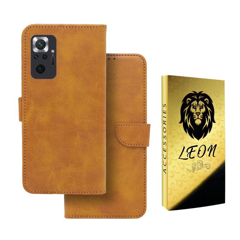 کیف کلاسوری لئون مدل Bors Oro مناسب برای گوشی موبایل شیائومی Redmi Note 10 Pro 4G
