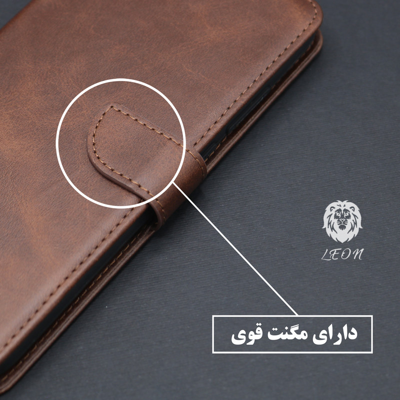 کیف کلاسوری لئون مدل Bors Oro مناسب برای گوشی موبایل شیائومی Poco M6 Pro 4G