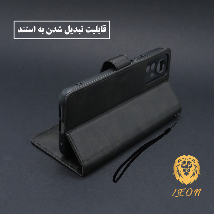 کیف کلاسوری لئون مدل Scusa Oro مناسب برای گوشی موبایل شیائومی Poco F6 همراه بند آویز
