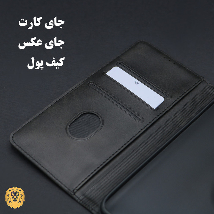 کیف کلاسوری لئون مدل Scusa Oro مناسب برای گوشی موبایل شیائومی Redmi Note 13 4G به همراه بند آویز